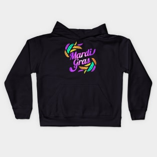 Purple Lettering For Mardi Gras Kids Hoodie